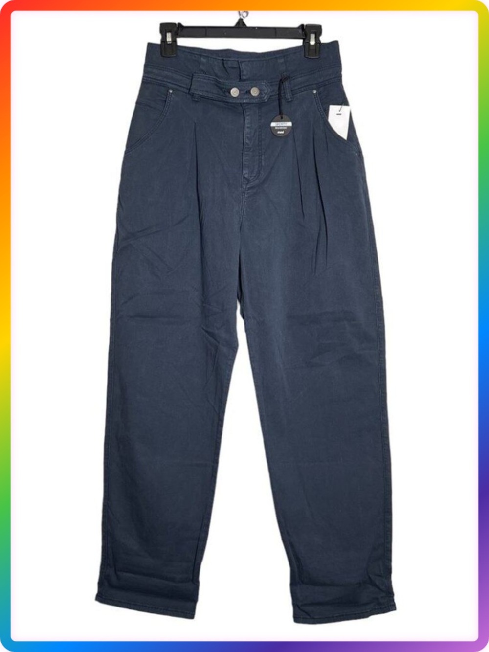 Mavi Uptown High Rise Paperbag Jogger Pants WOMENS 27x29 Navy Blue Pleated